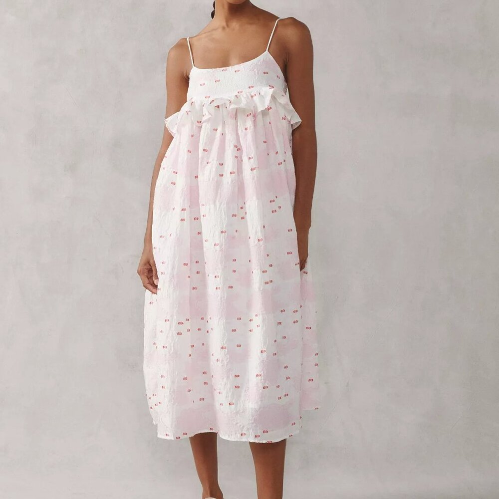 Sister Jane Pink and White Midi Dress